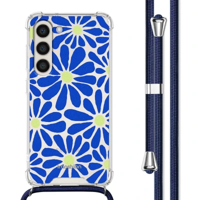 Afbeelding van iMoshion Hoesje Geschikt voor Samsung Galaxy S23 met Koord Design Meerkleurig / Cobalt Blue Flowers Connect