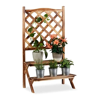 Afbeelding van Relaxdays plantenrek hout plantentrap plantenklimrek bloemenrek bloementrap L