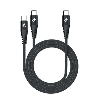 Afbeelding van Celly USB C ingang Kabel Zwart 1,3 Meter Powerbanks, Batterijladers &amp; Kabels