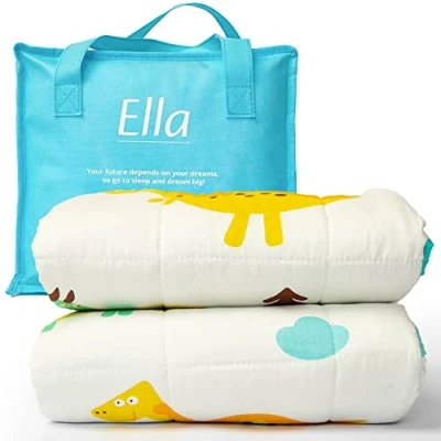 Afbeelding van Ella® Verzwaringsdeken Kind 3,2kg 100 x 150cm Zwaartedeken Weighted Blanket Verzwaarde Deken OEKO TEX Katoen Dino
