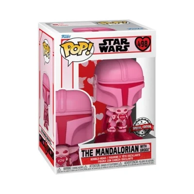 Image de Figurine Funko Pop Star Wars Valentines The Mandalorian with Grogu Exclusivité
