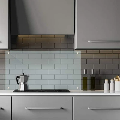 Afbeelding van Relaxdays achterwand keuken glas spatbescherming keukenmuur spatscherm 120 cm 120x60