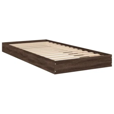 Image de vidaXL Cadre de lit sans matelas chêne marron 75x190cm bois ingénierie