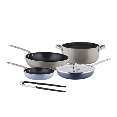 Afbeelding van Alessi Pannenset Tama 5 delig GIA100S5 4 Pannen + Serveertang door Giulio Iacchetti