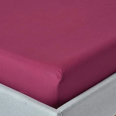 Afbeelding van Homescapes hoeslaken bordeaux, draaddichtheid 200, 180 x 200 cm