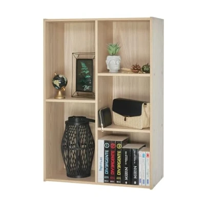 Afbeelding van Iris Ohyama, boekenkast, 5 vakken, scheidingswand, woonkamer, slaapkamer, kantoor basic opbergplank CX 23C lichtbruin