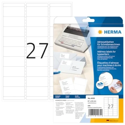 Afbeelding van HERMA 4430 adreslabels Wit