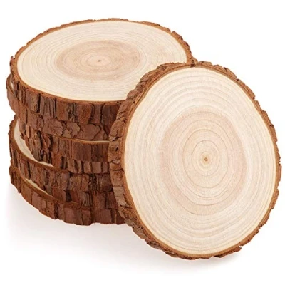 Afbeelding van Fuyit houten cirkel, 14 15 cm, zonder gat, 8 stuks, natuurlijke schijven, geschikt voor decoratie van Kerstmis, hout, markt, bruiloft, houtbrander