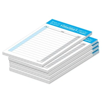 Afbeelding van PRICARO Set van 5 boodschappenlijstjes Typo blauw A6