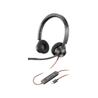 Image de Poly Blackwire 3320 3300 series micro casque sur oreille filaire USB A noir