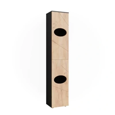 Afbeelding van Vicco Irma Linnenkast 37.2 x 192 cm Antraciet/gouden eik