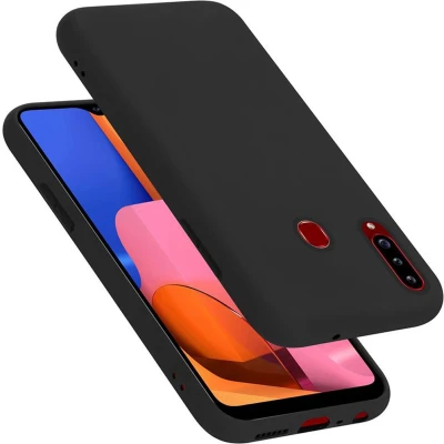 Afbeelding van Cadorabo Hoesje geschikt voor Samsung Galaxy A20s in LIQUID ZWART Beschermhoes gemaakt van flexibel TPU silicone Case Cover