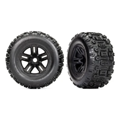 Afbeelding van Tires and wheels, assembled, glued (3.8&#039; black Sledgehammer tires, foam inserts) (2)