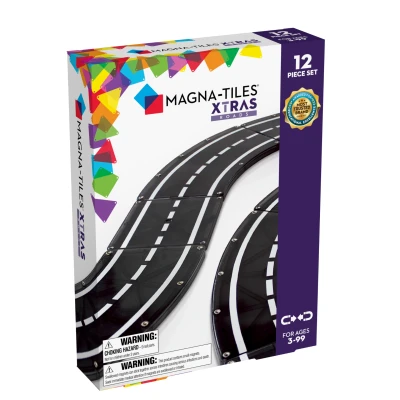 Afbeelding van Magna tiles uitbreidingsset magnetische wegtegels 12st
