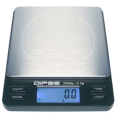 Afbeelding van Dipse digitale laboratoriumweegschaal TP 2000 x 0,1 precisieweegschaal met g nauwkeurige resolutie, weegschaal tot / 2 kg weegbereik g, kleur zwart
