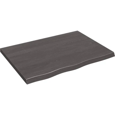 Afbeelding van vidaXL Wastafelblad 80x60x(2 4) cm behandeld massief hout donkerbruin