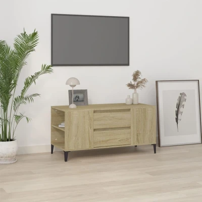 Afbeelding van Tv meubel 102x44,5x50 cm bewerkt hout sonoma eikenkleurig