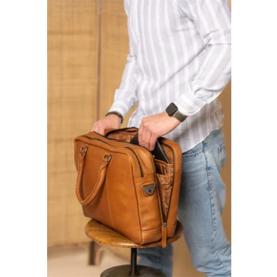 Afbeelding van The Chesterfield Brand Boston Laptoptas cognac