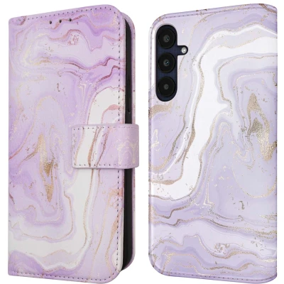 Afbeelding van iMoshion Hoesje Geschikt voor Samsung Galaxy A55 Met Pasjeshouder Mandala Bookcase Paars