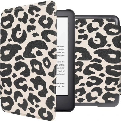 Afbeelding van iMoshion Ereader Cover / Hoesje Geschikt voor Amazon Kindle (2022) 11th gen Design Sleepcover Bookcase zonder stand Leopard