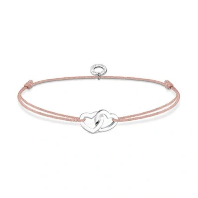 Afbeelding van Thomas Sabo Damesarmband Little Secret hartjes, 925 Sterling zilver, LS121 173 19 L20V, 20 cm, zilver Nylon, Geen edelsteen