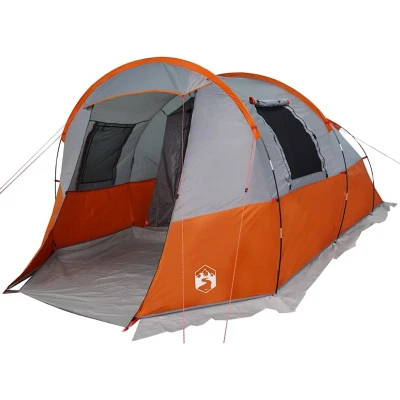 Afbeelding van Tent 4 persoons 483x340x193 cm 185T taft grijs en oranje