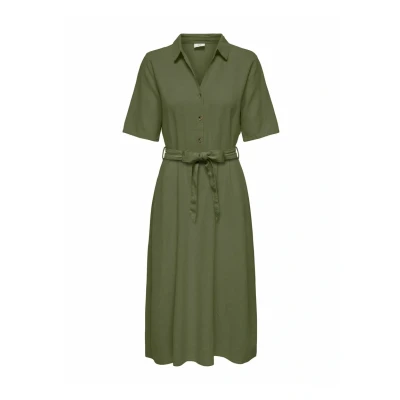 Afbeelding van JDY Jdysay MIDI Blousejurk, Dames, Maat: Small, Khaki