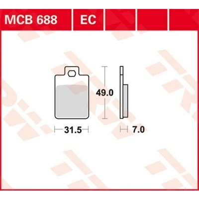 Afbeelding van Remblokkenset, schijfrem TRW MCB688
