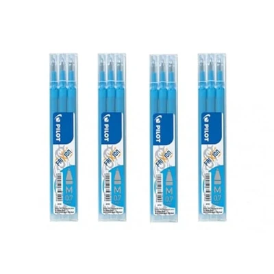 Afbeelding van Pilot 4 x 3 reservevullingen voor FriXion Ball rollerbalpen, lichtblauw
