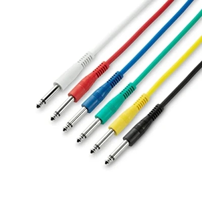 Image de Adam Hall Cables 3 STAR IPP 0015 SET Câble patch 6 fiches jack 6,3 mm vers fiche mono Multicolore 0,15 m