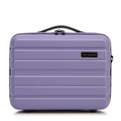 Image de WITTCHEN COMODO Line Valise cosmétique Bagages Trousse de Toilette Vanity Case Voyage Femme Rigide Portable en ABS Bandoulière amovible Taille XS Violet