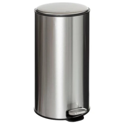 Afbeelding van 5Five Prullenbak/pedaalemmer Delta zilver metaal 30 liter 39 x 33 62 cm keuken