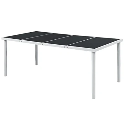 Afbeelding van Tuintafel 190x90x74 cm staal zwart