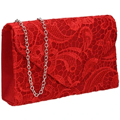 Afbeelding van SwankySwans Rachel Kanten clutch voor dames, Rood