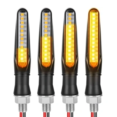 Afbeelding van URAQT 4 stuks motorknipperlichten, Flowing Mode knipperlichten motordraaiindicatoren, 12 V, leds, universeel, waterdicht, voor scooter, quad, cruiser offroad