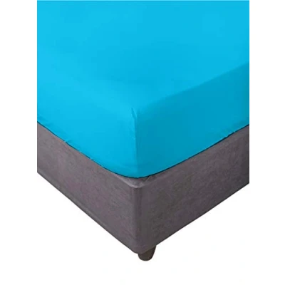 Image de Miracle Home. Drap housse élastique Doux et confortable Anti peeling Coton 50% Polyester Lit de 180 cm x 200 30 Turquoise