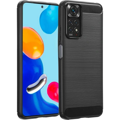 Afbeelding van imoshion Hoesje Geschikt voor Xiaomi Redmi Note 11 (4G) / 11S Siliconen Brushed Backcover Zwart