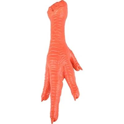 Afbeelding van Hondenspeelgoed latex kippenpoot Oranje 16.5 x 8.5 47 cm