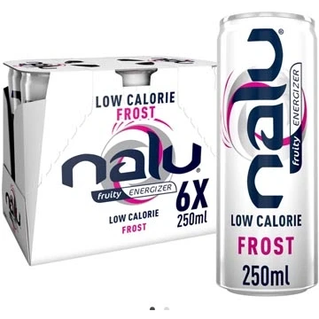 Afbeelding van Nalu Frost Fruit Energy Drank/drink Blik/can 24x25cl Wit Fruity energizer Energie