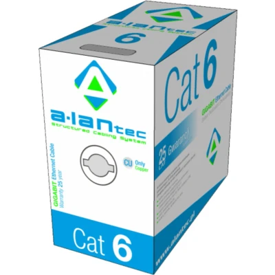 Afbeelding van Stevige UTP netwerkkabel categorie 6 Alantec KIU6PVC305 Grijs 305 m