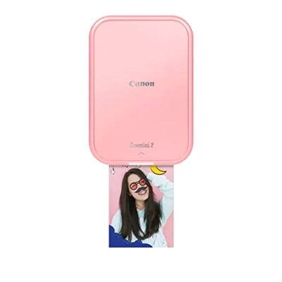 Image de Canon Zoemini 2 Imprimante couleur zinc 50.8 x 76.2 mm 313 500 ppp jusqu&#039;à 0.83 min/page (mono) / (couleur) capacité : 10 feuilles Bluetooth 5.0 rose gold