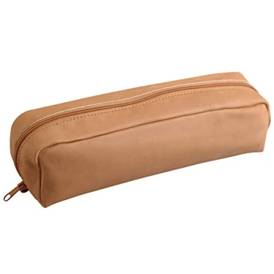 Afbeelding van Clairefontaine 8300C pennenetui (van echt leer, 22 x 5 3 cm) 1 stuk natuur