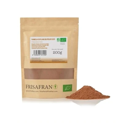 Afbeelding van FRISAFRAN Biologisch ceylon kaneel in poeder 200 g biologische gemalen glutenvrij veganistisch natuurlijke