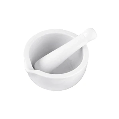 Afbeelding van Fackelmann 45442 vijzel/stamperset, porselein, 12 x 6,5 cm, wit