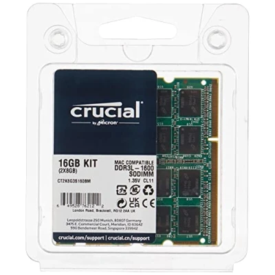 Afbeelding van Crucial RAM CT2K8G3S160BM 16 GB Kit (2 x 8 GB) DDR3 1600 MHz CL11 geheugen voor Mac