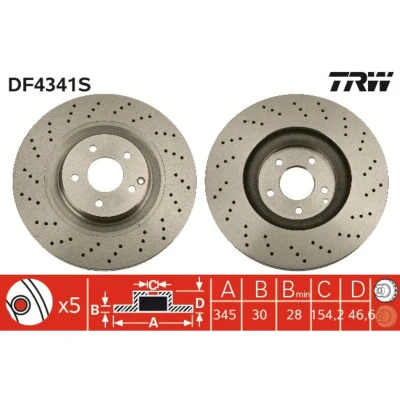 Afbeelding van Trw Remschijf DF4341S