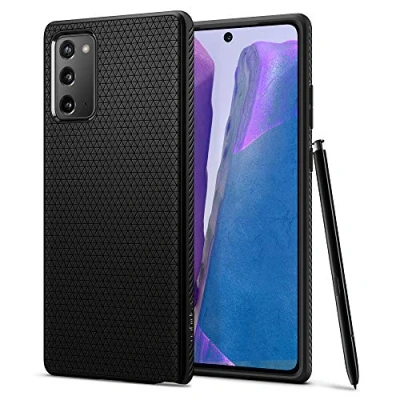 Image de Spigen Liquid Air Coque de protection pour téléphone portable polyuréthanne thermoplastique (TPU) noir mat Samsung Galaxy Note20, Note20 5G