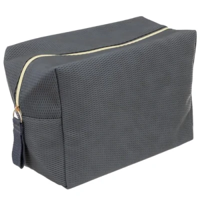 Afbeelding van Toilettas/make up etui/opberg tasje grijs 20 x 15 30 cm Reis/vakantie toilettassen/make etui