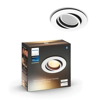 Afbeelding van Philips Hue Milliskin inbouwspot warm tot koelwit licht 1 pack wit rond GU10