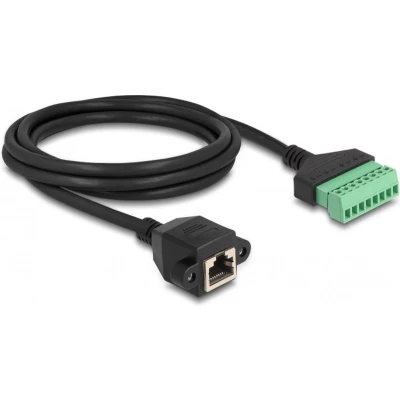 Afbeelding van RJ45 (v) Terminal Block (2 delig) kabel U/UTP CAT6 Gigabit / zwart 2 meter